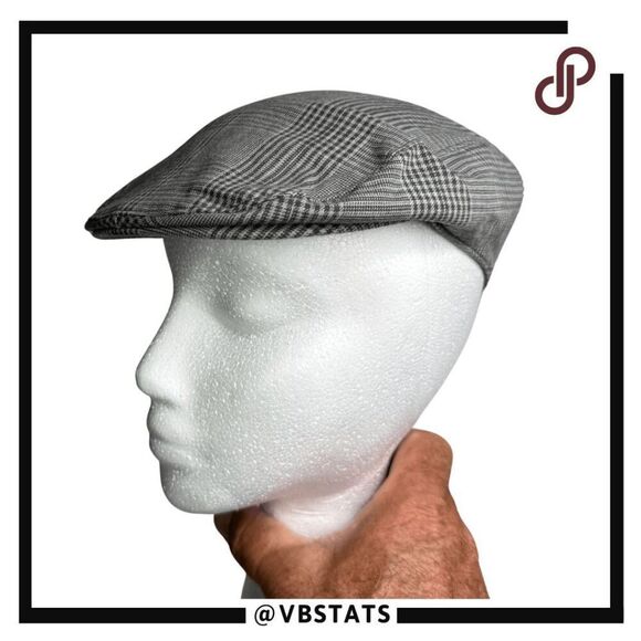 Janie & Jack Boys Houndstooth Golf Flat Newsboy Cap‎ Gray Size 2T-3 - Picture 1 of 7